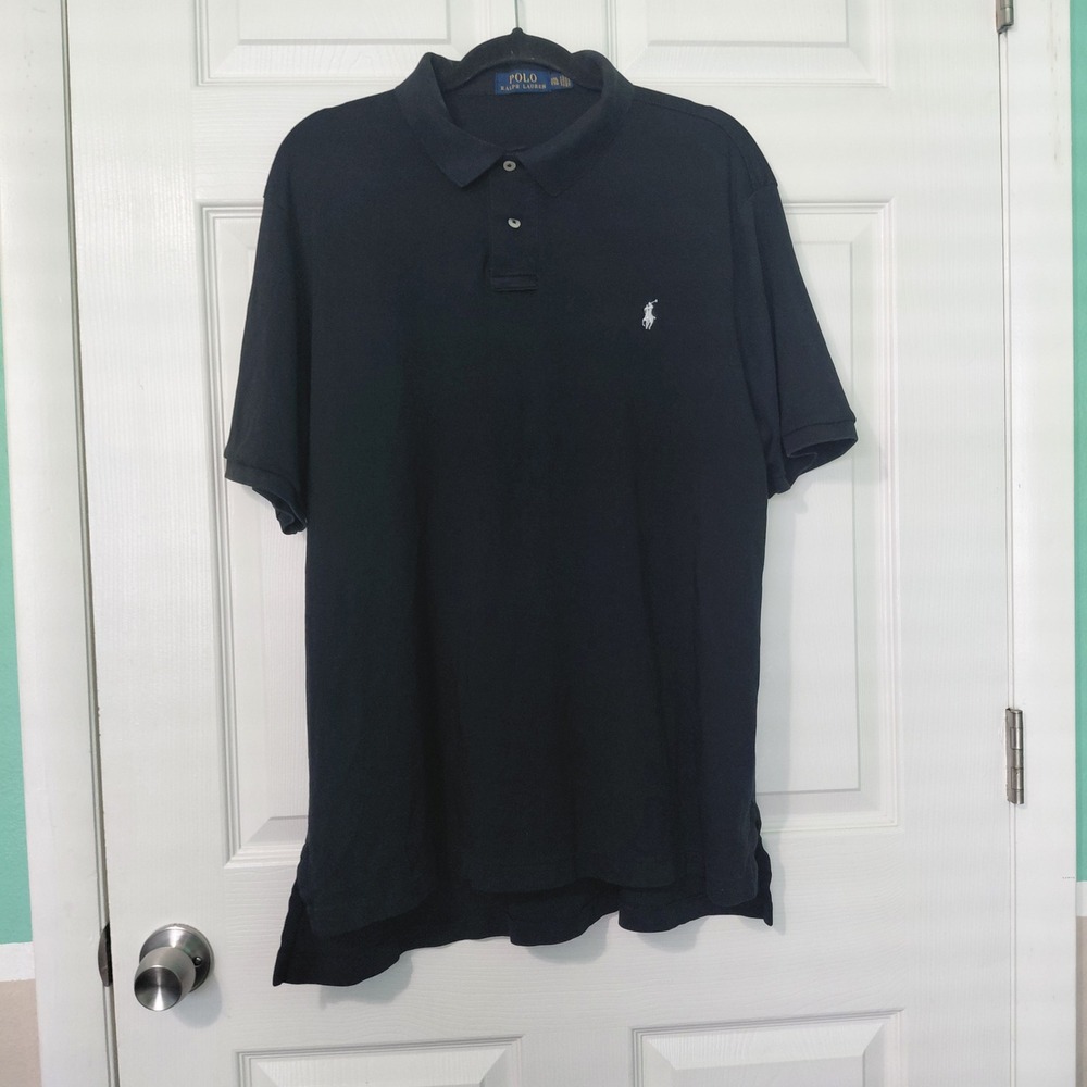 Polo Ralph Lauren Mens XXL Navy Blue Short Sleeve Pony Logo Polo 71060129600